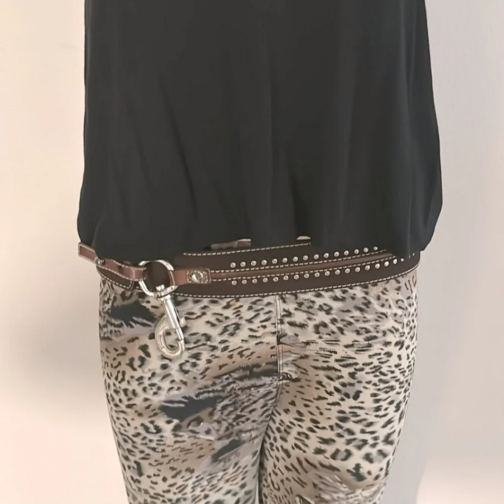 MICHAEL Michael Kors B Low The Belt Double Latch Belt Brown Medium 36